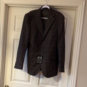Jos. A. Bank Reserve 100% Cashmere Brown  Checkered Blazer Sz 42L.  NWR. Box34
